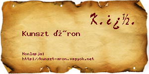 Kunszt Áron névjegykártya