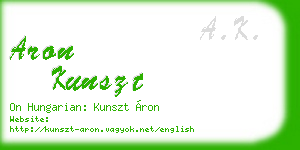 aron kunszt business card